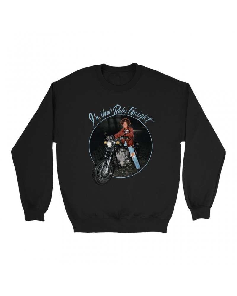 Whitney Houston Sweatshirt | I'm Your Baby Tonight Album Photo Design Distressed Sweatshirt $7.76 Sweatshirts