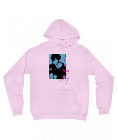 Whitney Houston Hoodie | I'm Every Woman Pink And Turquoise Inverted Design Hoodie $6.17 Sweatshirts