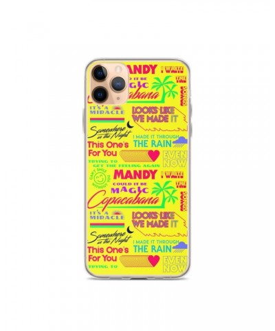 Barry Manilow MANILOW Neon Song Titles Yellow iPhone Case $12.03 Phone