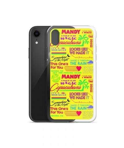 Barry Manilow MANILOW Neon Song Titles Yellow iPhone Case $12.03 Phone