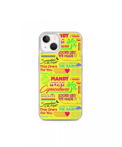 Barry Manilow MANILOW Neon Song Titles Yellow iPhone Case $12.03 Phone