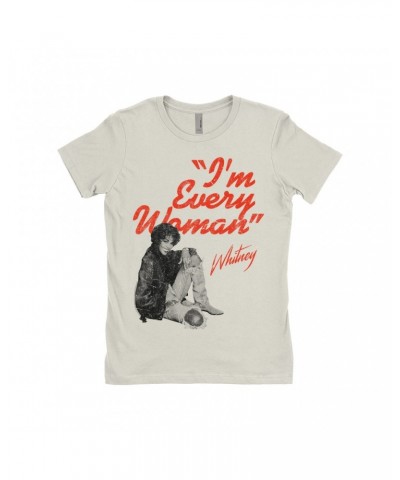 Whitney Houston Ladies' Boyfriend T-Shirt | I'm Every Woman Distressed Shirt $10.00 Shirts