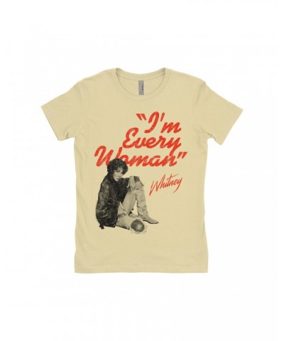 Whitney Houston Ladies' Boyfriend T-Shirt | I'm Every Woman Distressed Shirt $10.00 Shirts