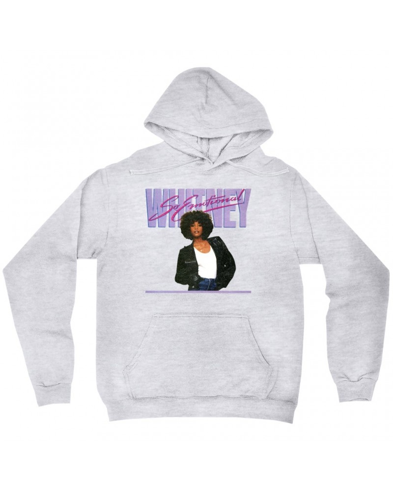 Whitney Houston Hoodie | So Emotional Album Cover Design Distressed Hoodie $5.07 Sweatshirts