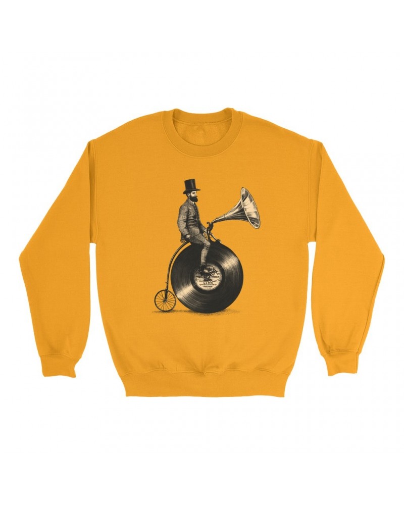 Music Life Colorful Sweatshirt | Riding The Gramophone Sweatshirt $11.27 Sweatshirts