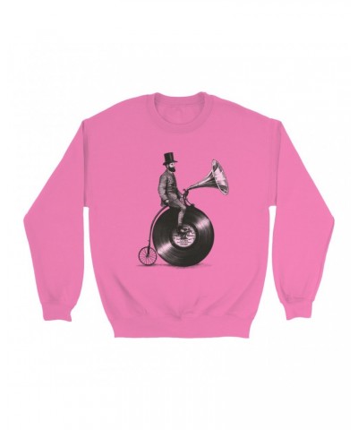 Music Life Colorful Sweatshirt | Riding The Gramophone Sweatshirt $11.27 Sweatshirts