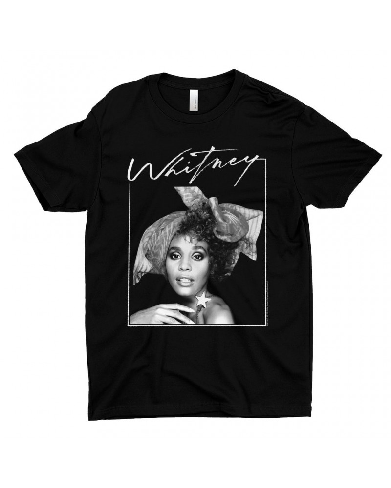 Whitney Houston T-Shirt | 1987 Whitney Signature And White Photo Image Shirt $9.44 Shirts