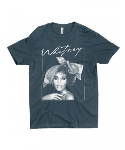 Whitney Houston T-Shirt | 1987 Whitney Signature And White Photo Image Shirt $9.44 Shirts