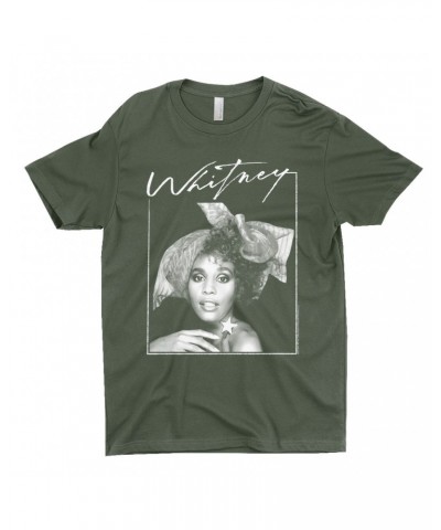 Whitney Houston T-Shirt | 1987 Whitney Signature And White Photo Image Shirt $9.44 Shirts