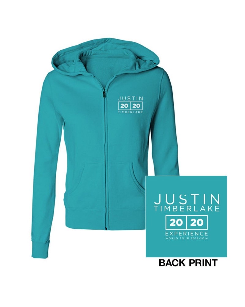 Justin Timberlake The 20/20 Experience World Tour Teal Jrs Hoodie $11.96 Sweatshirts