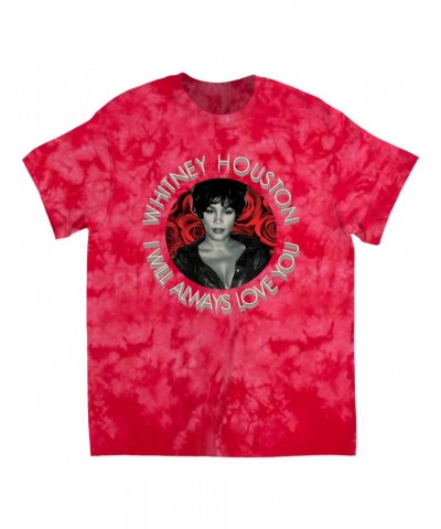 Whitney Houston T-Shirt | I Will Always Love You Roses Design Tie Dye Shirt $5.91 Shirts