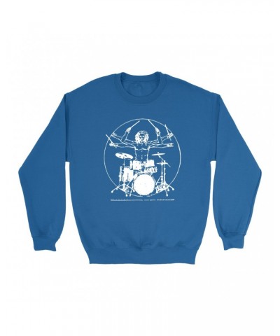 Music Life Sweatshirt | Vitruvian Drummer Sweatshirt $7.40 Sweatshirts