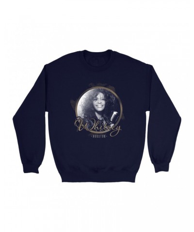 Whitney Houston Sweatshirt | Circular Frame And Logo Design Sweatshirt $6.10 Sweatshirts