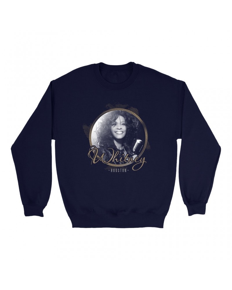 Whitney Houston Sweatshirt | Circular Frame And Logo Design Sweatshirt $6.10 Sweatshirts