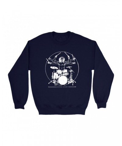 Music Life Sweatshirt | Vitruvian Drummer Sweatshirt $7.40 Sweatshirts