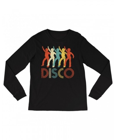 Music Life Long Sleeve Shirt | Colorful Disco Design Distressed Shirt $3.78 Shirts