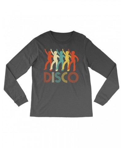 Music Life Long Sleeve Shirt | Colorful Disco Design Distressed Shirt $3.78 Shirts