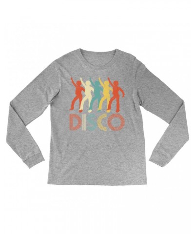 Music Life Long Sleeve Shirt | Colorful Disco Design Distressed Shirt $3.78 Shirts