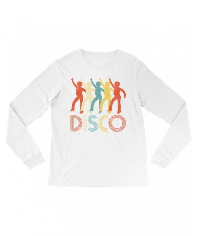 Music Life Long Sleeve Shirt | Colorful Disco Design Distressed Shirt $3.78 Shirts