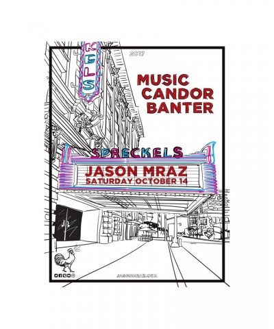 Jason Mraz Spreckels Theatre Poster $7.60 Decor