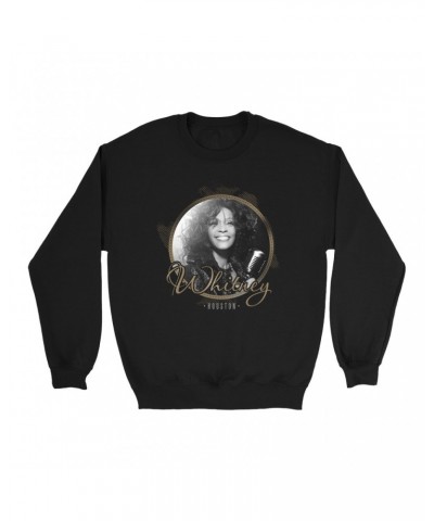 Whitney Houston Sweatshirt | Circular Frame And Logo Design Sweatshirt $6.10 Sweatshirts