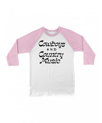 Music Life 3/4 Sleeve Baseball Tee | Cowboys And Country Music Shirt $5.17 Shirts