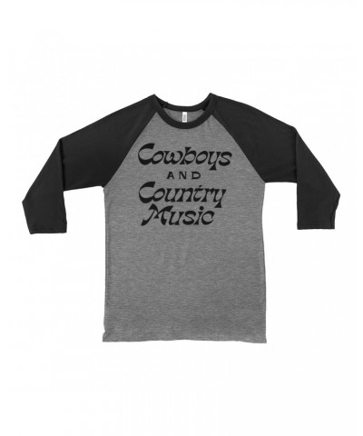 Music Life 3/4 Sleeve Baseball Tee | Cowboys And Country Music Shirt $5.17 Shirts