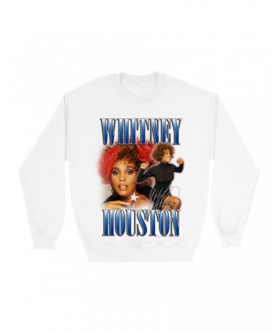 Whitney Houston Sweatshirt | Blue Collage Duo Sweatshirt $5.87 Sweatshirts