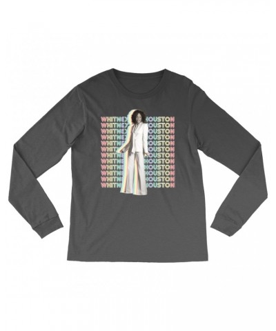 Whitney Houston Long Sleeve Shirt | Nothing But Love Pastel Rainbow Album Photo Image Shirt $9.59 Shirts