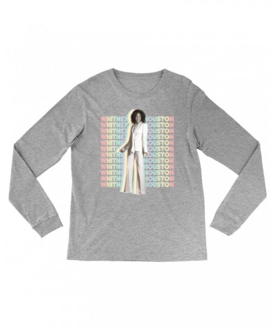 Whitney Houston Long Sleeve Shirt | Nothing But Love Pastel Rainbow Album Photo Image Shirt $9.59 Shirts