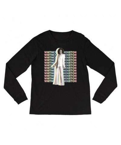 Whitney Houston Long Sleeve Shirt | Nothing But Love Pastel Rainbow Album Photo Image Shirt $9.59 Shirts