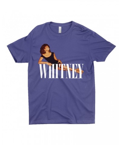 Whitney Houston T-Shirt | Whitney Laying On Logo White Shirt $12.73 Shirts