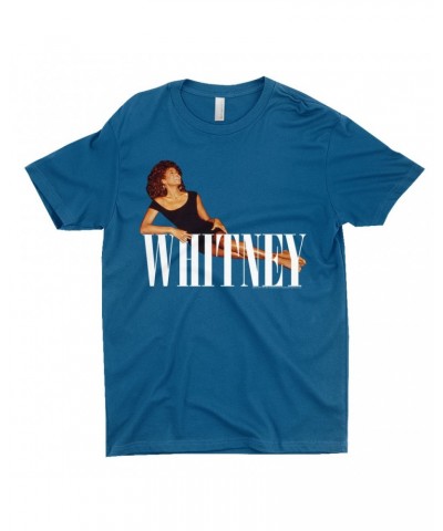 Whitney Houston T-Shirt | Whitney Laying On Logo White Shirt $12.73 Shirts