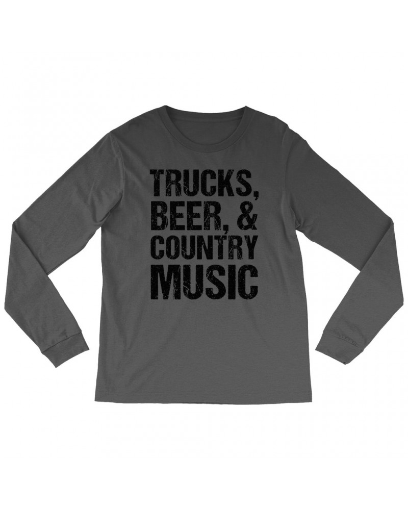 Music Life Long Sleeve Shirt | Trucks Beer Country Music Shirt $3.68 Shirts