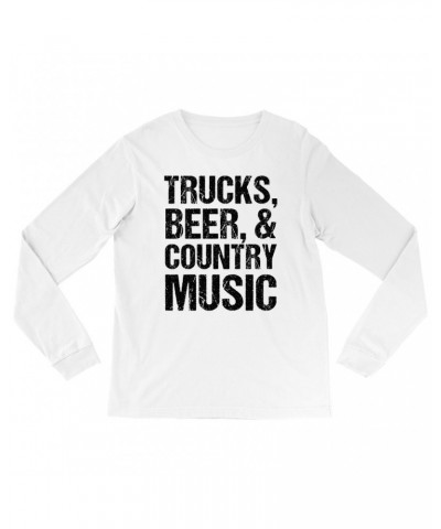 Music Life Long Sleeve Shirt | Trucks Beer Country Music Shirt $3.68 Shirts