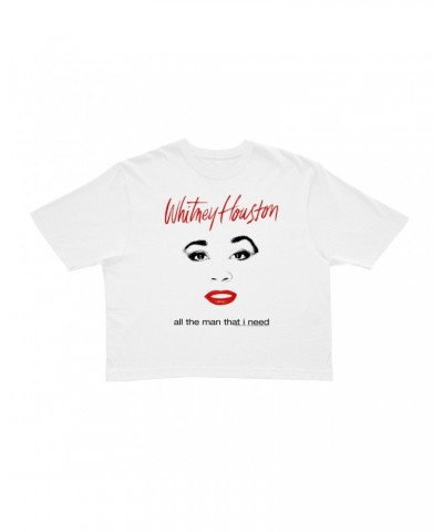 Whitney Houston Ladies' Crop Tee | All The Man That I Need Album Cover Design Crop T-shirt $5.45 Shirts