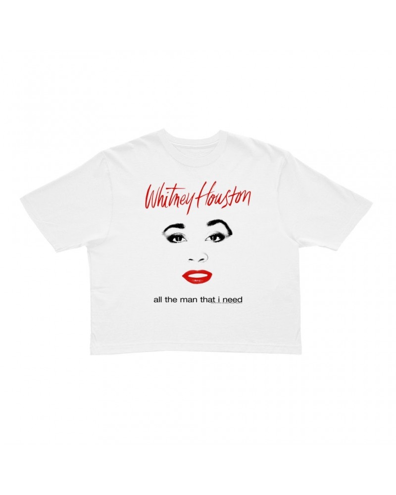 Whitney Houston Ladies' Crop Tee | All The Man That I Need Album Cover Design Crop T-shirt $5.45 Shirts