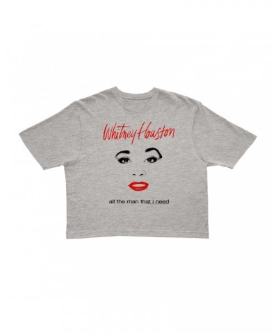 Whitney Houston Ladies' Crop Tee | All The Man That I Need Album Cover Design Crop T-shirt $5.45 Shirts