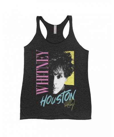 Whitney Houston Ladies' Tank Top | Pastels Close Up Shirt $6.28 Shirts