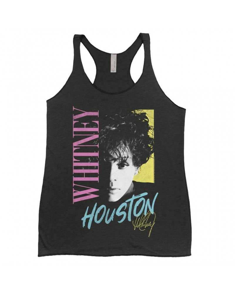 Whitney Houston Ladies' Tank Top | Pastels Close Up Shirt $6.28 Shirts