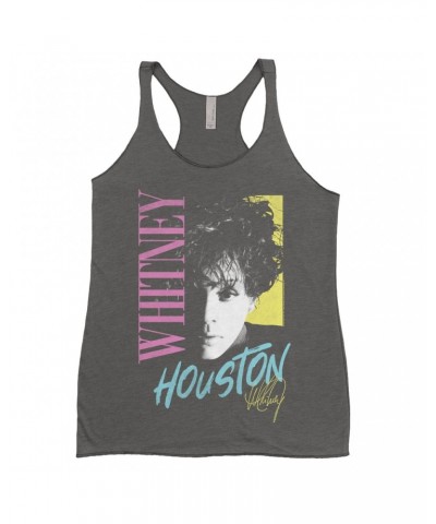 Whitney Houston Ladies' Tank Top | Pastels Close Up Shirt $6.28 Shirts