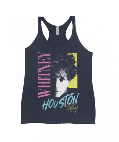 Whitney Houston Ladies' Tank Top | Pastels Close Up Shirt $6.28 Shirts