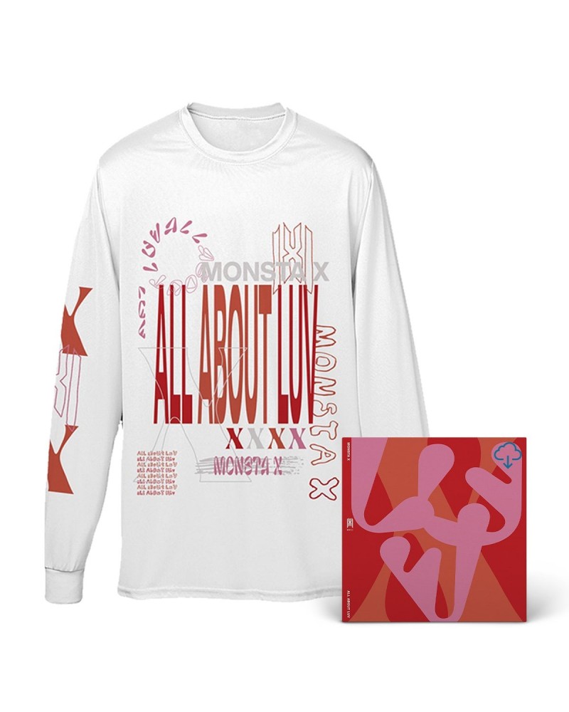 MONSTA X All About Luv Long-Sleeve T-Shirt + Digital Album Download $5.26 Shirts