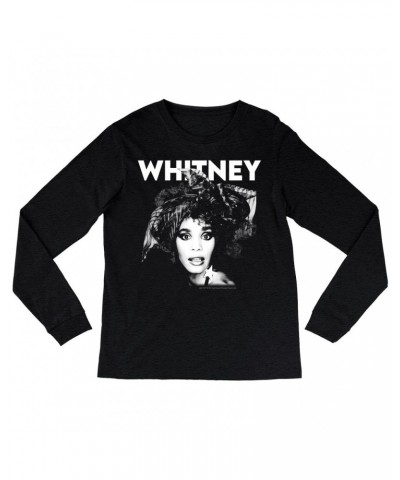 Whitney Houston Heather Long Sleeve Shirt | 1987 Photo White Whitney Design Shirt $7.69 Shirts