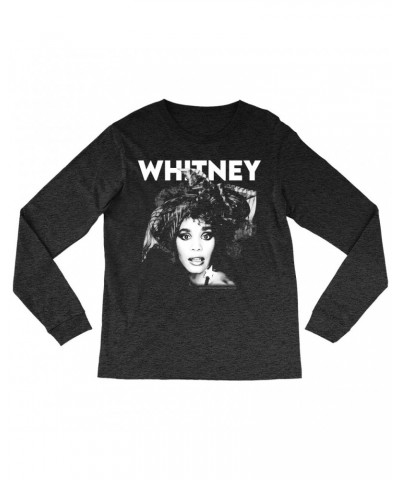 Whitney Houston Heather Long Sleeve Shirt | 1987 Photo White Whitney Design Shirt $7.69 Shirts