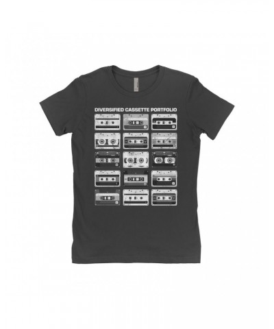 Music Life Ladies' Boyfriend T-Shirt | Diversified Cassette Portfolio Shirt $5.42 Shirts