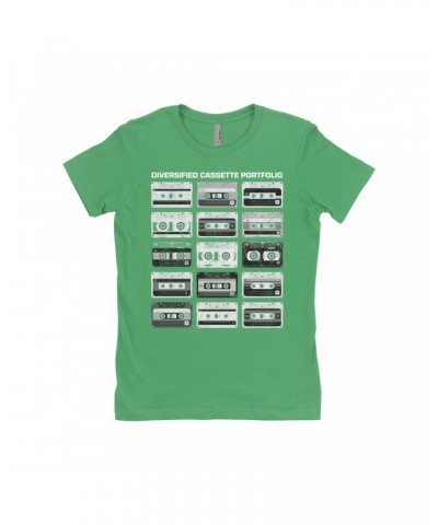 Music Life Ladies' Boyfriend T-Shirt | Diversified Cassette Portfolio Shirt $5.42 Shirts