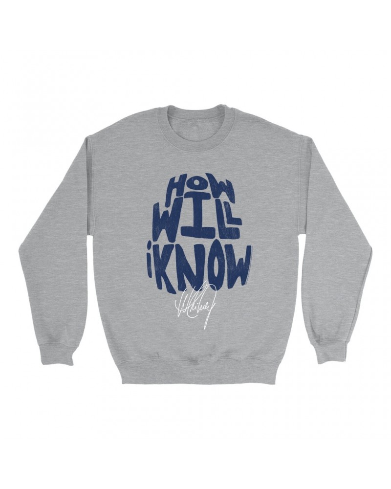 Whitney Houston Sweatshirt | How Will I Know Navy Design Distressed Sweatshirt $11.65 Sweatshirts